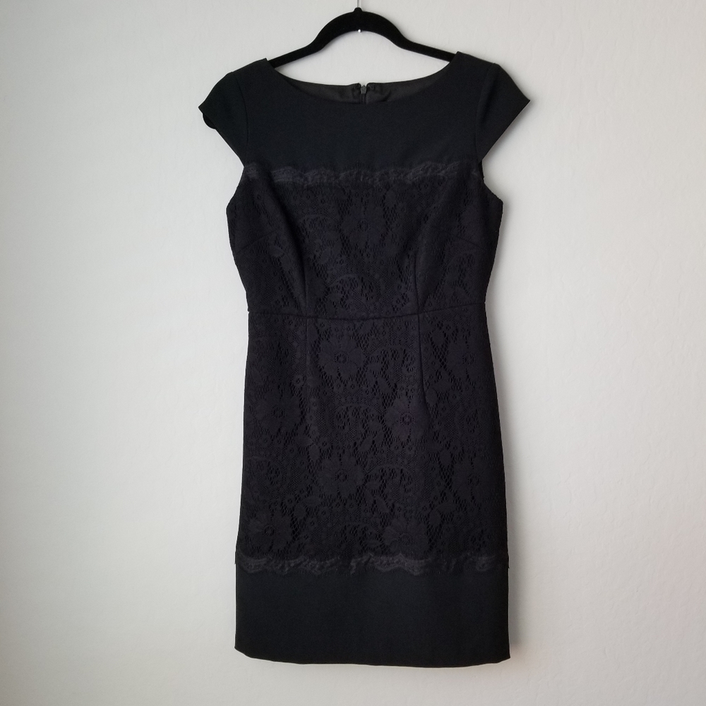 Adrianna Papell Black Lace Mini Dress